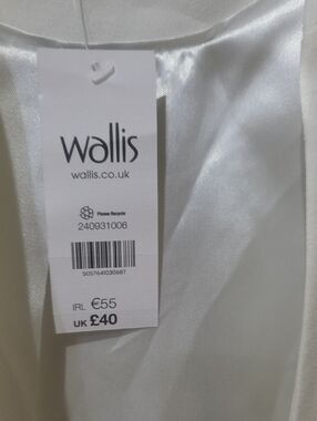 Wallis White Satin-Effect Top with Branded Tag